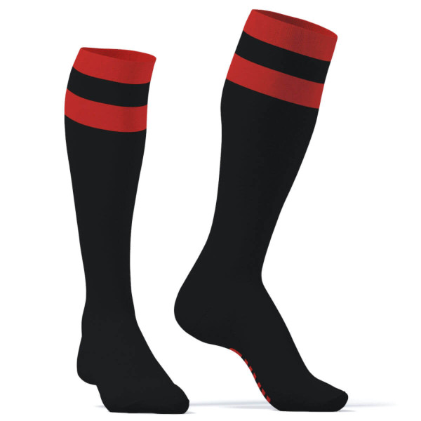 SneakXX Long Socks - Hard Red On Black | Hot Candy