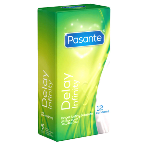 Pasante Delay Infinity Condoms 12 Pack | Hot Candy