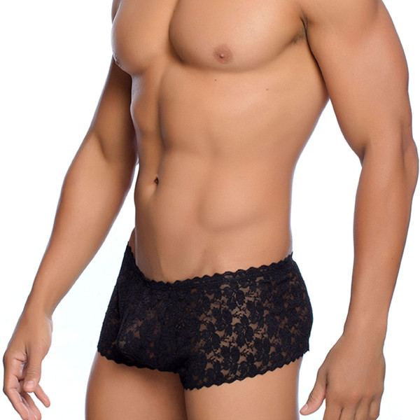 Boy Short Spitze Black | Hot Candy
