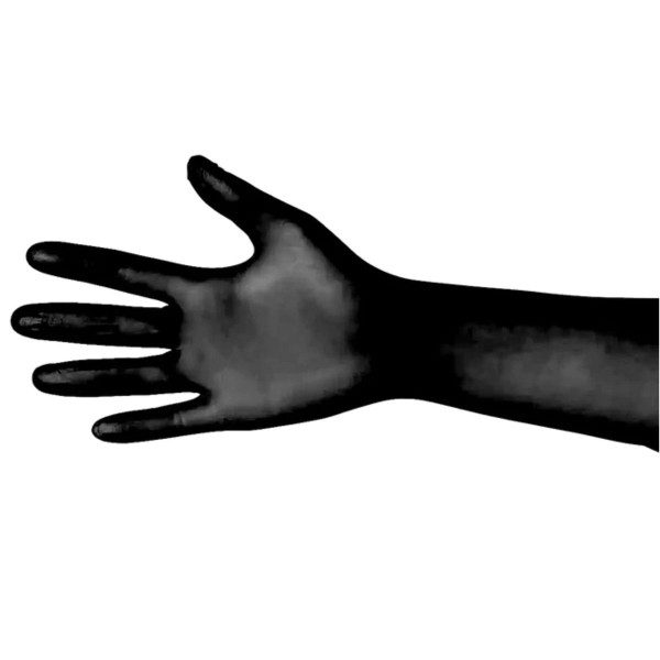 Single Use Black Rubber Gloves - 100 Package | Hot Candy English