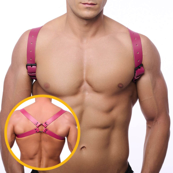 The Red Shoulder Harness - Pink | Hot Candy English