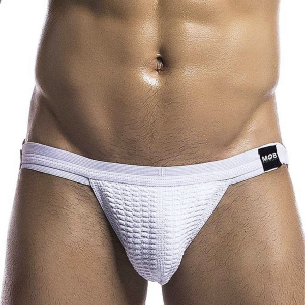 Male Basics Retro Swim Jock White | Hot Candy English