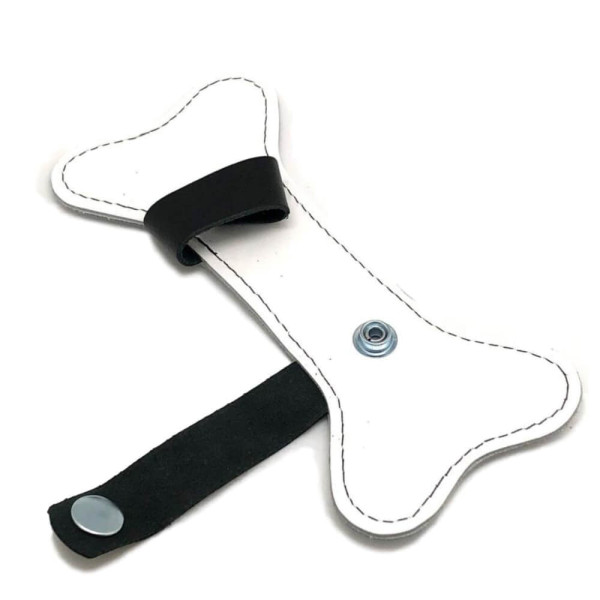 White Puppy Leather Bone Accessory | Hot Candy English