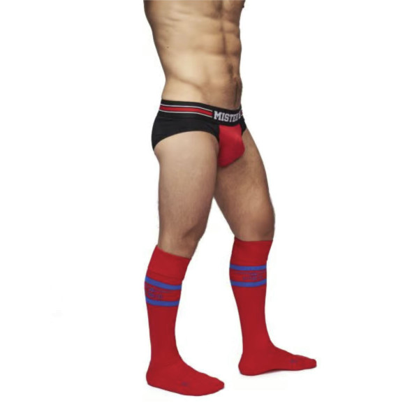 Mister B Football Socks Red/Blue | Hot Candy