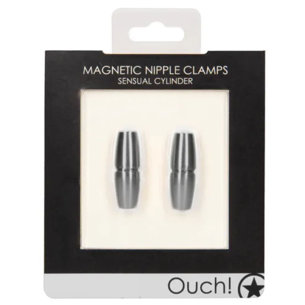 Magnetic Cylinder Nipple Clamps Grey | Hot Candy English